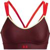 Under Armour Reggiseno Under Armour Women's UA Infinity Low Strappy Sports Bra - chestnut red/phosphor green - Rosso