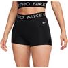 Nike Pantaloncini da tennis da donna Nike Pro Mid-Rise 3" Shorts - black/metallic silver - Nero