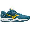 Mizuno Scarpe da tennis da uomo Mizuno Wave Intense Tour 5 AC - moroccan blue/high visibility/white - Bianco, Turchese, Giallo