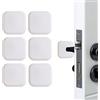 Athyior 6 fermaporta autoadesivi, in gomma morbida, 4 cm, protezione da parete per porte, pareti, scrivanie, WC (quadrati, bianco)
