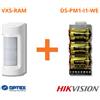 Optex sensore esterno wireless doppio PIR 12m 90Â° + Hikvision DS-PM1-I1-WE - VXS-RAM (W)