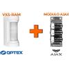 Optex sensore esterno wireless doppio PIR 12m 90Â° + Modulo Ajax 38184 - VXS-RAM (W)