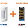 Optex sensore esterno wireless doppio PIR 12m 90Â° + Modulo Dahua ARM320-W2-868 - VXS-RAM (W)