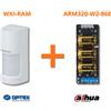 Optex sensore infrarosso esterno allarme 180 gradi wireless + Modulo Dahua ARM320-W2-868 - WXI-RAM