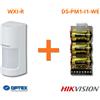 Optex sensore infrarosso esterno antifurto 180 gradi wireless + Modulo Hikvision DS-PM1-I1-WE - WXI-R
