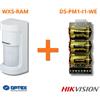 Optex Sensore PIR da esterno Wireless a 180 gradi + Modulo Hikvision DS-PM1-I1-WE - WXS-RAM