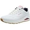 Skechers Uno Stand On Air, Scarpe da ginnastica Uomo, White Durabuck Navy Red Trim, 41.5 EU