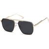 kimorn Occhiali da sole polarizzati per le donne uomini retrò oversize quadrato vintage moda tonalità UV400 classico grande metallo occhiali da sole K1221, Colore: grigio oro.