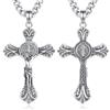 AEONSLOVE Collana Crocifisso Uomo Argento 925 Medaglia San Benedetto Argento Ciondolo Croce Cristiana Croce di San Benedetto Collana con Croce Gesù Cristo Gioielli Cattolico Cattolico Cristiani