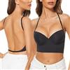 Zetopump Reggiseno Schiena Scoperta-Schiena Nuda Scollatura Profonda Reggiseni Donna Invisibile Senza Cuciture con Ferretto Multifunzione(Black, 4E)
