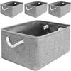 Mangata Scatola portaoggetti pieghevole in tela, cesto portaoggetti pieghevole per armadio e scaffale (Grigio, M - 4 Pack)