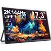 UPERFECT UPlays J19 144Hz Monitor da gioco portatile da 17,3 pollici FreeSync 2K IPS Display per computer HDMI/Tipo C per PC portatile MAC XBOX -