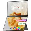 UPERFECT Delta 15,6" doppio monitor portatile per prolunga schermo portatile 1080P HDR 360 ° Pieghevole impilato con supporto per PC portatile - No Driver Needed