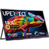 UPERFECT Display da gioco per monitor portatile 4K da 18,4 pollici 60Hz Schermo esteso ultrasottile a 10 bit per PS5/4 Switch Laptop PC Mac Xbox - T118