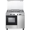 De Longhi Cucina a Gas 5 Fuochi Forno elettrico Libera Installazione Larghezza x Profondità 90x60 cm Classe energetica A colore Inox - FMX 96 B5 ED