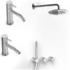 Zazzeri Z316 Acciaio Inox AISI316 Miscelatore lavabo, bidet, doccia incasso, doccetta con braccio e soffione