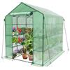 VOUNOT Serra da Giardino 143x215x195 cm con Porta Avvolgibile e Finestra di Osservazione, Mini Serra Orto Vivaio per Piante 12 Ripiani per Fiori Verdure Crescita, Verde