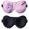 Gsrhzd Mascherina Occhi per Dormire, 3D Cartone Animato Carino Benda Occhi Bambini, Maschera Notte per Bambina Bambino, Paraocchi Notte, Viola
