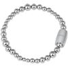 Breil, Collezione Magnetica, Bracciale Donna Small Moon, in Acciaio Lucido Specchiato, con Piccole Sfere di Diverse Dimensioni, Pratica Chiusura con Magnete, Colore Silver, Misura 19 Cm
