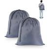 OTraki 2 Pezzi Laundry Bag con Coulisse, 50x60cm Sacco Biancheria Sporca Riutilizzabile Sacco Portabiancheria Sporca Pieghevole Sacchetti Biancheria Viaggio per Lavanderia Bagno Camp, Grigio
