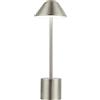 PYRAMIDEA Lampada Argento da Tavolo Senza Fili Ricaricabile con Presa USB, 3 Luci Led Diversa Intensità LRP12S