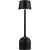 PYRAMIDEA Lampada Nera da Tavolo Senza Fili Ricaricabile con Presa USB, 3 Luci Led Diversa Intensità LRP10N