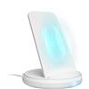 SBS Caricatore wireless 10W, caricabatterie con supporto stand per iPhone, Samsung, Oppo, Xiaomi, Huawei, cavo di alimentazione USB-C/USB-A incluso, bianco