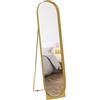 HOMCOM Specchio da Terra Moderno con Telaio in Metallo Autoportante o da Parete, 40x150 cm, Oro | Aosom Italy