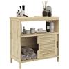 HOMCOM Mobile sottolavabo in Bambù, Mobile per Bagno con 2 Porte, 60 x 30 x 60 cm, Legno Naturale