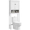 HOMCOM Mobile WC sopra il water mobile lavatrice mobile per il bagno armadio a 2 porte mensola regolabili bianco