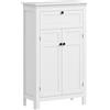 HOMCOM Mobile Bagno con 2 Ante e Cassetto, Mobiletto Bagno Salvaspazio con Ripiani Regolabili, 60x30x102.5 cm, Bianco | Aosom Italy