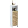 HOMCOM Mobile da bagno mobile da bagno 1 vano aperto e 1 armadietto a 2 livelli, 35 x 30 x 120 cm bianco