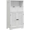 kleankin Mobiletto per il bagno con armadio a 2 porte, ripiano regolabile, 2 cassetti, nicchia, 61 x 30,5 x 109,5 cm bianco