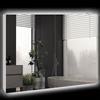 kleankin Armadio murale con specchio e illuminazione a LED per Bagno 2 in 1, dim. 90L x 15l x 70H cm