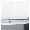 kleankin Armadio da muro per bagno con specchio armadietto portaoggetti 2 porte 3 livelli ripiano regolabile 60 x 15 x 60 cm bianco