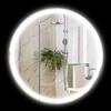 kleankin Specchio rotondo luminoso LED da bagno Ø 60 cm a muro con illuminazione 3 colori interruttore tattile 29W bianco argento