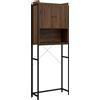 kleankin Mobile Sopra il Water Mensola Salle Bagno Armadio 2 Ante e Vano 68 x 25,5 x 172,5 cm marrone nero