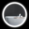 kleankin Specchio rotondo luminoso LED da bagno Ø 80 cm murale con illuminazione 3 colori interruttore tattile 46W bianco argento