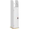 kleankin Mobile da bagno porta rotolo di carta igienica con armadio e ripiani regolabili 20 x 20 x 80 cm bianco