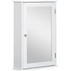 kleankin Armadio Murale per Bagno con Specchio - Armadio con Specchio - Armadio per Riporre in Servizi Igienici - 1 Porta, 2 Ripiani - MDF e Vetro Bianco