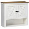 kleankin Armadio murale, mobile bagno con armadio a portess e vano aperto, dim. 60 x 19,5 x 52,5 cm, bianco