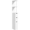 HOMCOM Mobiletto colonna bagno mobile bagno con cassetti mensole aperte armadietto 15 x 33 x 136,5 cm bianco