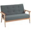 HOMCOM Divano 2 posti stile scandinavo con braccioli, piedi in legno, 115l x 66,5P x 73H cm, grigio