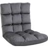 HOMCOM Poltrona Convertibile Poltrona Pigra Grand Comfort Inclinazione Schienale Multiposizioni 90°-180° Flanella di Poliestere trapuntata Grigio scuro