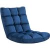 HOMCOM Poltrona Convertibile Poltrona Paresseux Grande Comfort Inclinazione Schienale Multiposizioni 90°-180° Pile di Poliestere trapuntato Blu Reale