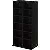 HOMCOM Set di 2 mensole colonne armadio porta CD-DVD 12 scomparti 21 x 22,5 x 88,5 cm capacità 204 CD nero