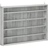 HOMCOM Vetrina da parete per oggetti da collezione 5 mensole regolabili in altezza e 2 porte scorrevoli 80 x 9,5 x 60 cm grigio
