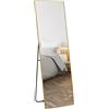 HOMCOM Grande specchio a figura intera rettangolare, 50 x 160 cm, specchio da terra, da parete o appoggiato al muro, dorato