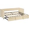 HOMCOM Struttura letto divano letto 2 in 1, divano 2 posti e letto matrimoniale, due materassi compatibili da 90 x 190 cm