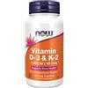Now Foods Vitamine D3 1000 UI e K2 45 mcg 120 Capsule Vegetali